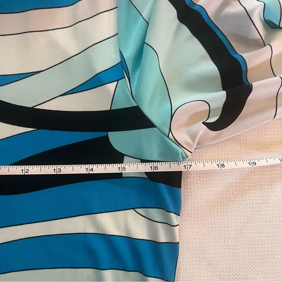 Michael Kors | Swirl Blue Scarf Print Jersey Shift Dress | S - Picture 7 of 14